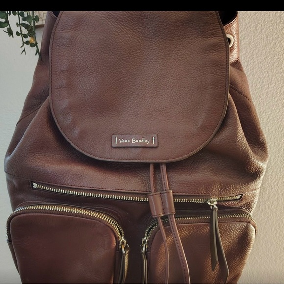 Vera Bradley Handbags - Vera Bradley Chocolate Leather Backpack